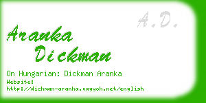 aranka dickman business card